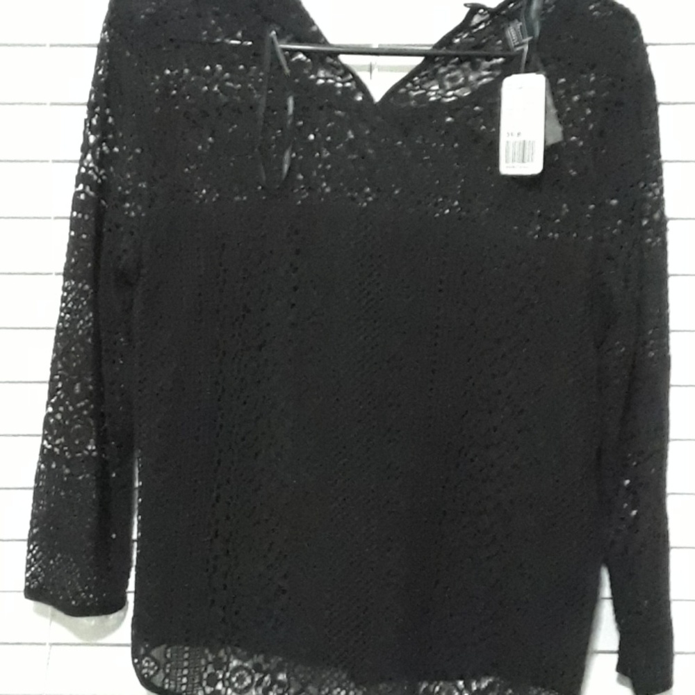 Blouse black lace
